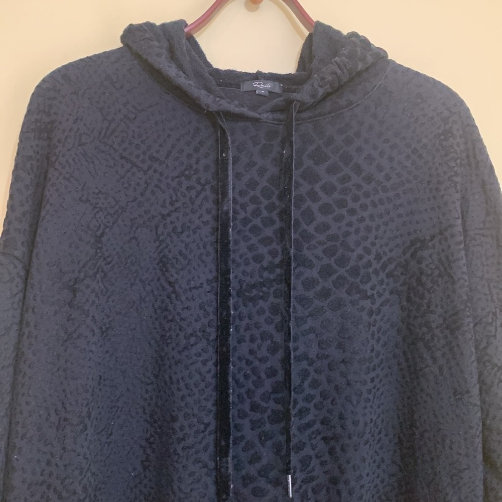 Rails | Black Nico Flocked Cobra Cotton Model Loungewear Hoodie Sweatshirt S - Picture 4 of 17